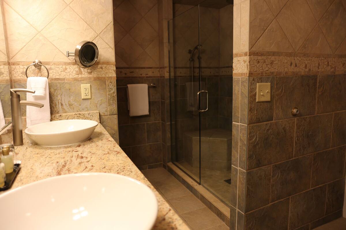 free toiletries, hair dryer, bathrobes, slippers