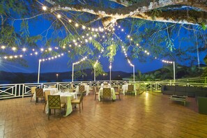 Outdoor banquet area