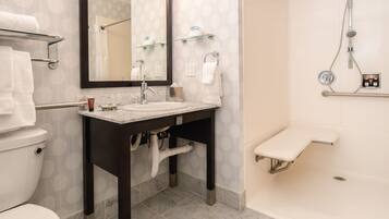 Business Room | Bathroom | Shower, designer toiletries, hair dryer, towels