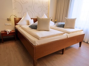 Hypo-allergenic bedding, in-room safe, individually decorated