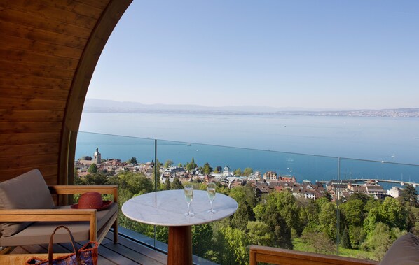Exclusive Suite, Terrace, Lake View (6th Floor, 2 Terraces) | Balcony - Hôtel Royal (Evian-les-Bains)