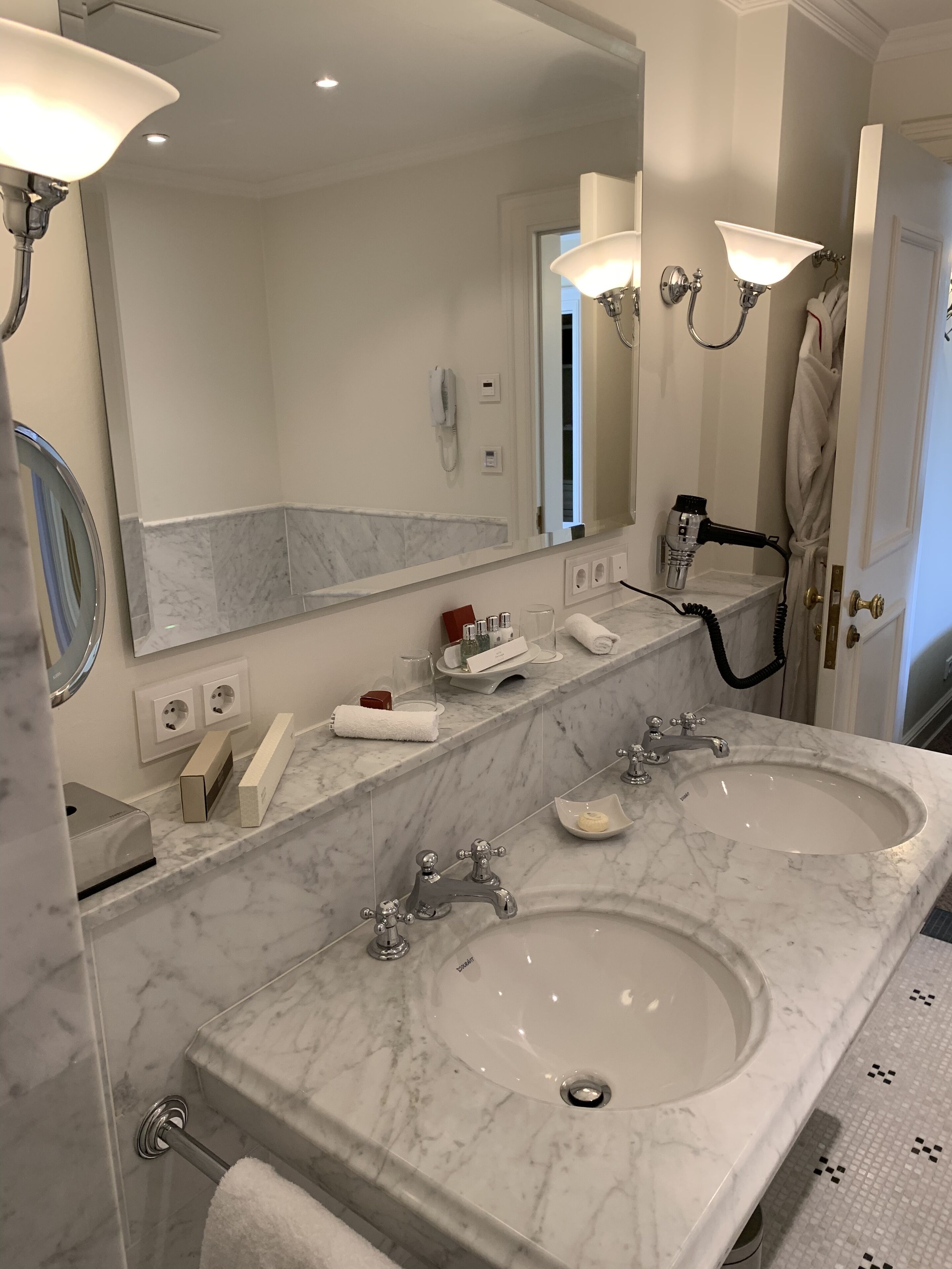 suite | bathroom | combined shower/bathtub, designer toiletries, hair dryer, bathrobes