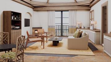 Suite presidencial, 2 habitaciones, hidromasaje | Terraza o patio