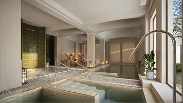 Sauna, tina de hidromasaje, baño de vapor y baño turco o hammam