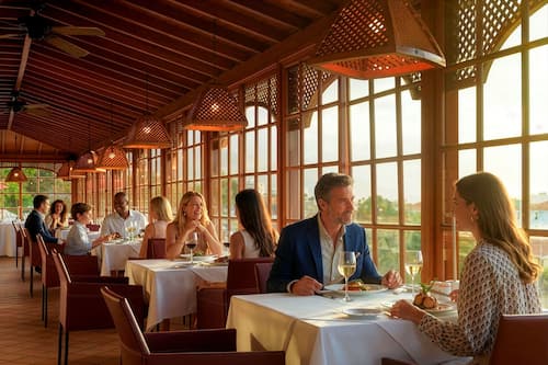 4 restaurants servant le petit déjeuner, le déjeuner et le dßner