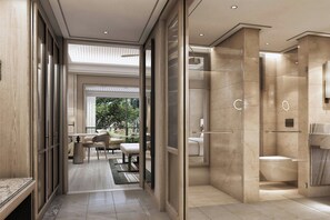 Separate tub and shower, deep soaking tub, rainfall showerhead - The St. Regis Goa Resort (Cavelossim)