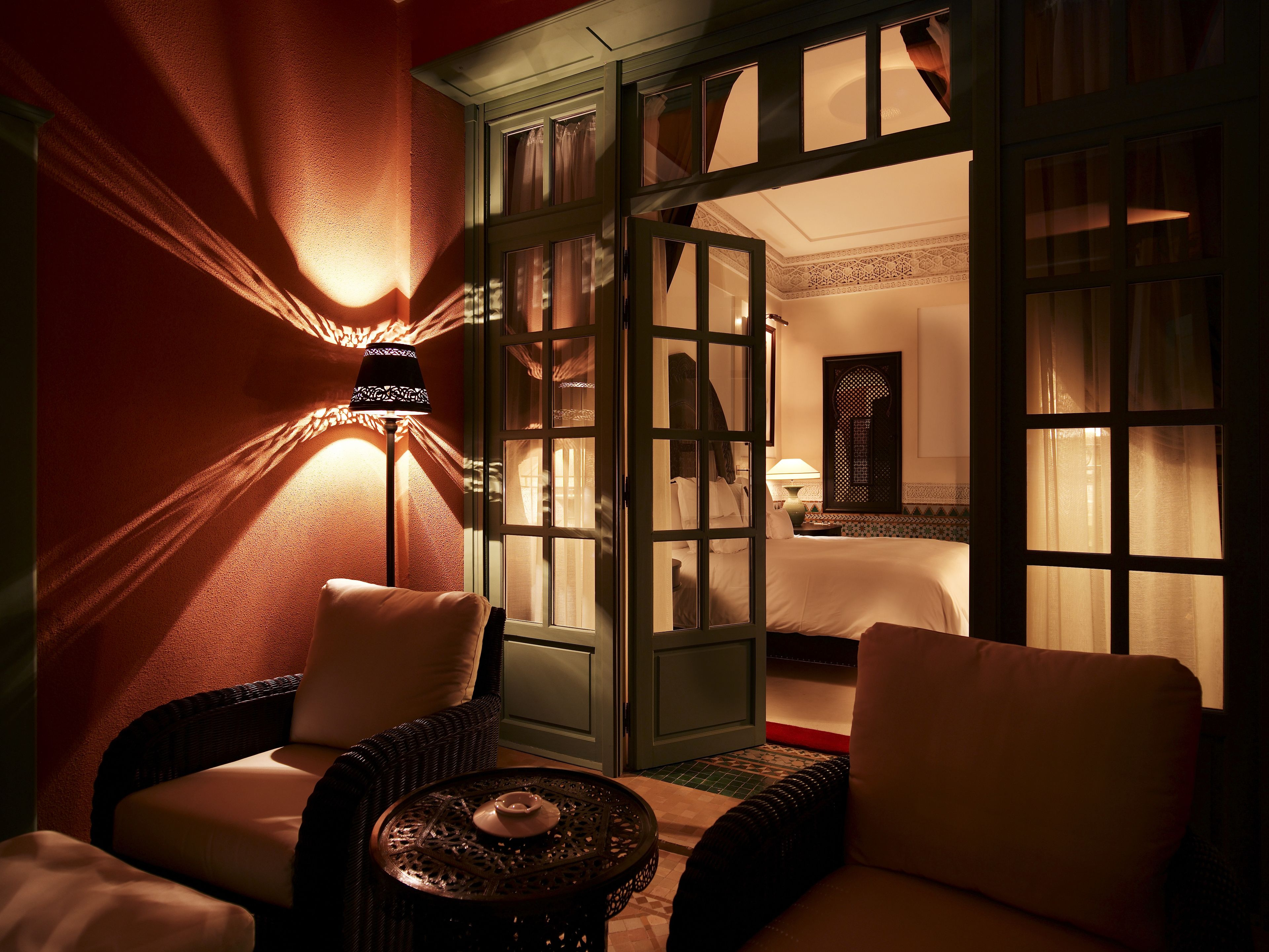 deluxe room, 1 king bed (agdal) | living area | tv, ipod dock