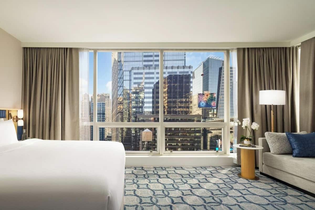 In-room safe, desk, laptop workspace, blackout drapes