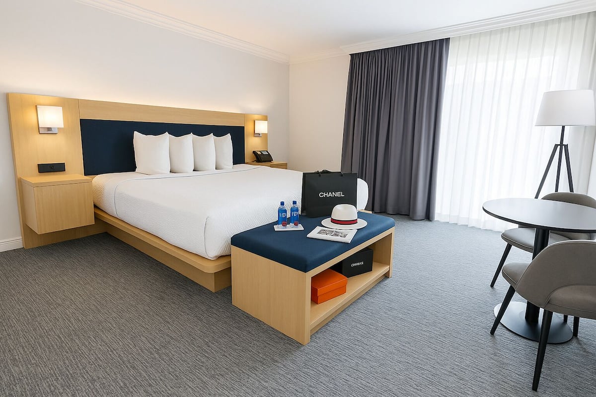 Habitación Deluxe, 1 cama de matrimonio grande | Caja fuerte, escritorio, espacio para trabajar con un portátil