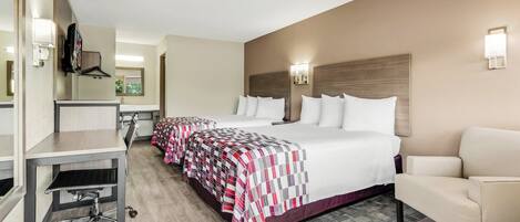 Deluxe Room, 2 Queen Beds, Non Smoking | Desk, free cots/infant beds, free WiFi, bed sheets