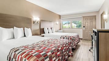 Deluxe Room, 2 Queen Beds, Non Smoking | Desk, cribs (free), WiFi (free), bed sheets