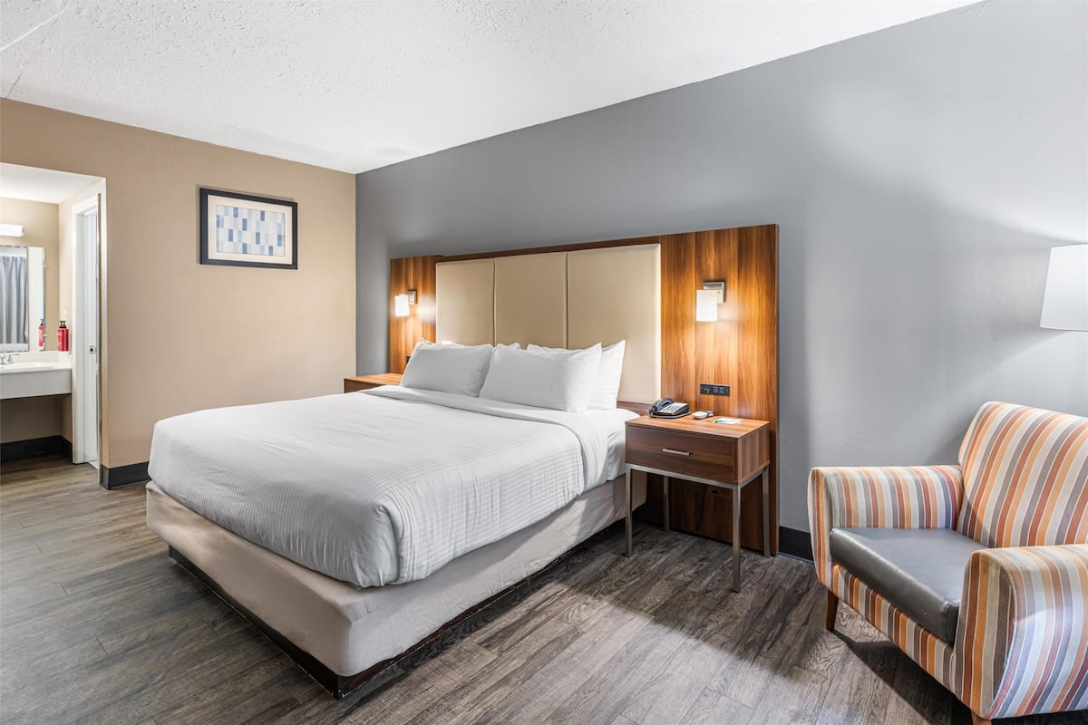 Standard Room, 1 King Bed, Non Smoking, Refrigerator & Microwave | Desk, laptop workspace, iron/ironing board, free WiFi