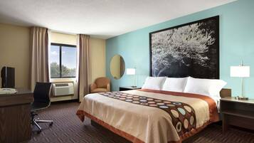 Desk, laptop workspace, iron/ironing board, rollaway beds