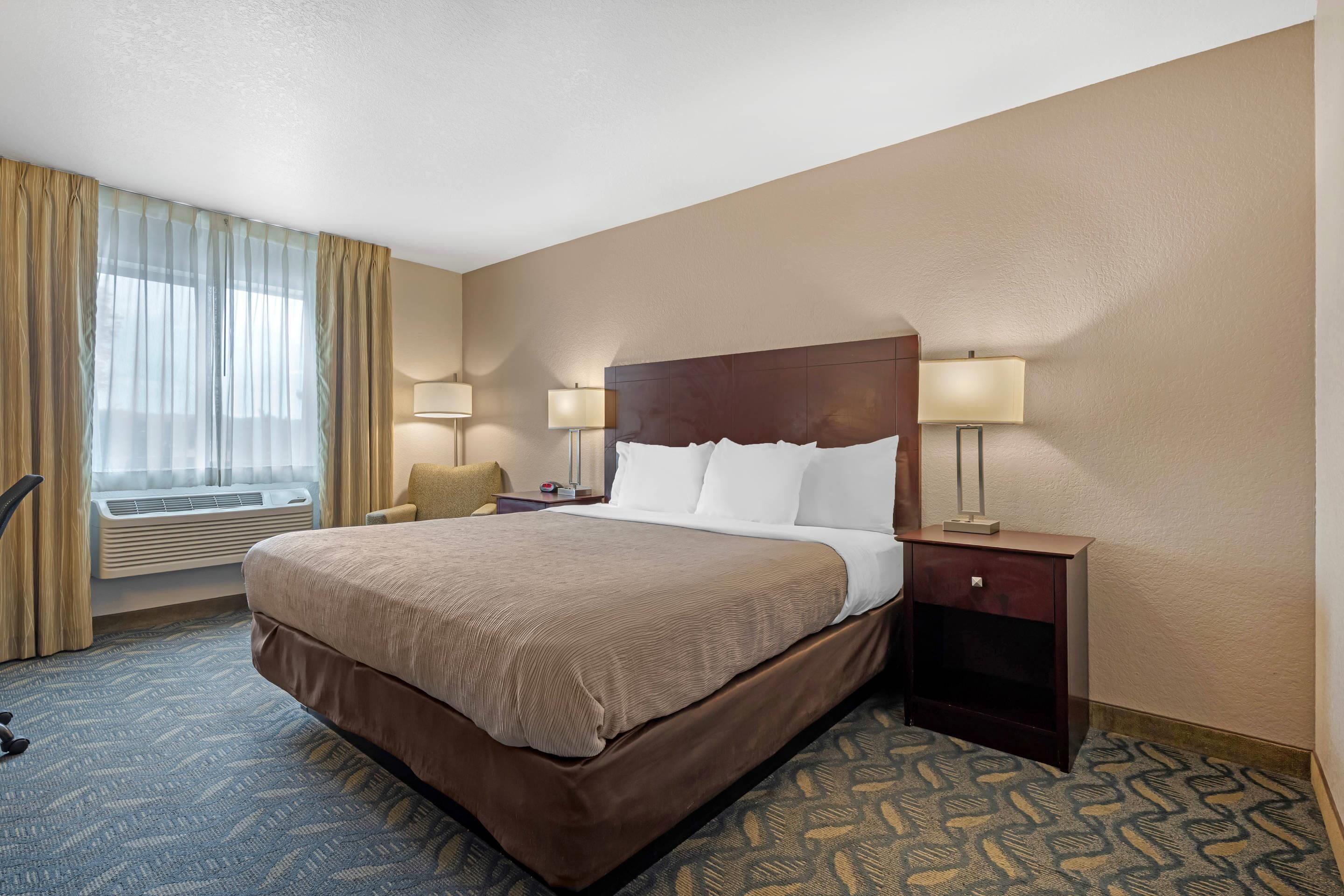 Standaard kamer, 1 kingsize bed, niet-roken | Een bureau, een strijkplank/strijkijzer, gratis babybedden, gratis wifi