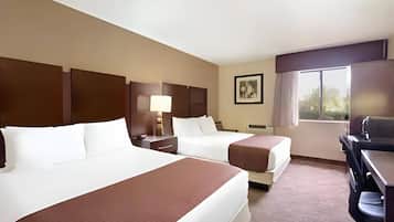 Standard Room, 2 Queen Beds, Non Smoking | Desk, iron/ironing board, free WiFi, bed sheets