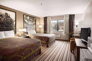 Standard Room, 2 Queen Beds, Non Smoking | Desk, blackout curtains, iron/ironing board, free cots/infant beds