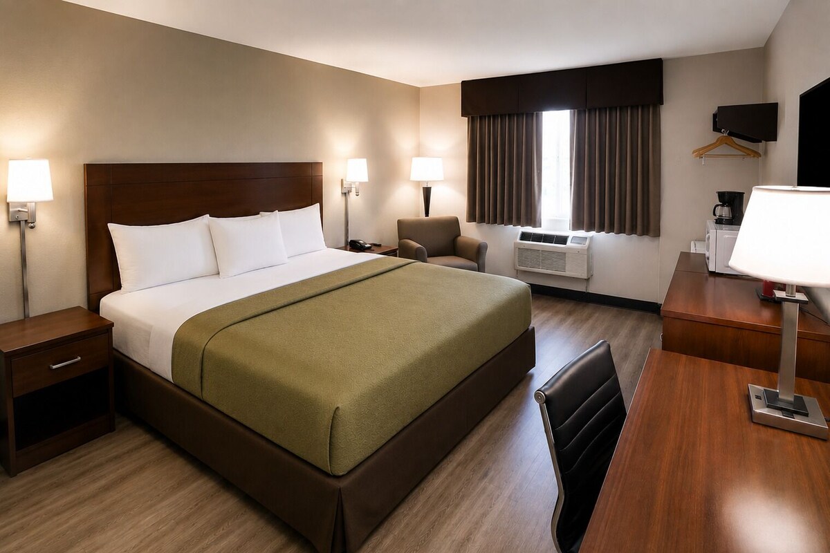 Premium bedding, desk, iron/ironing board, free WiFi