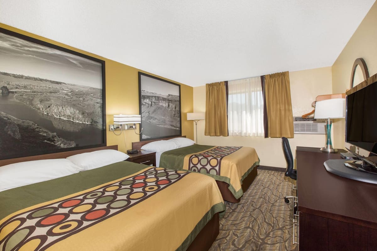 Room, 2 Queen Beds, Non Smoking | Desk, laptop workspace, iron/ironing board, free cribs/infant beds