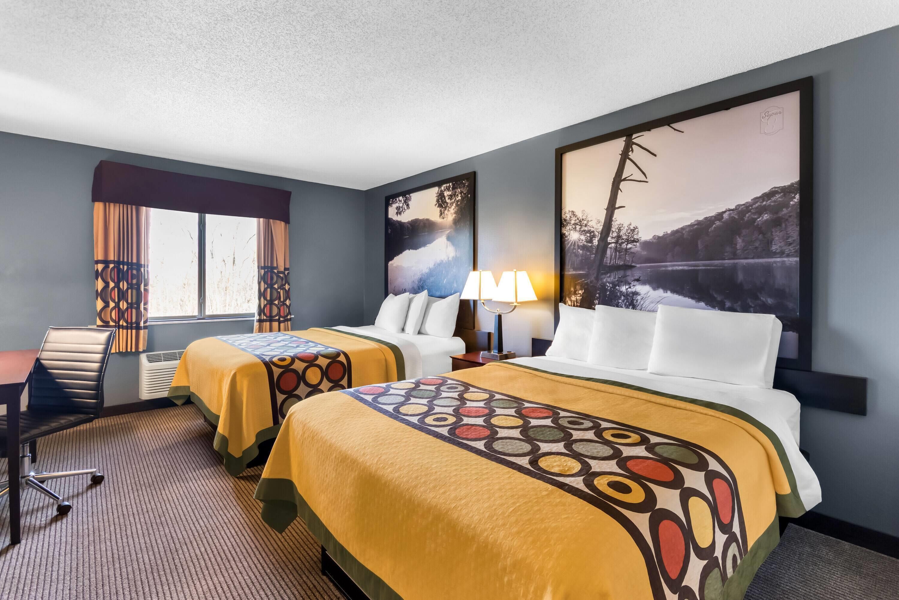 Standard Room, 2 Queen Beds, Non Smoking | Desk, blackout drapes, iron/ironing board, free cribs/infant beds