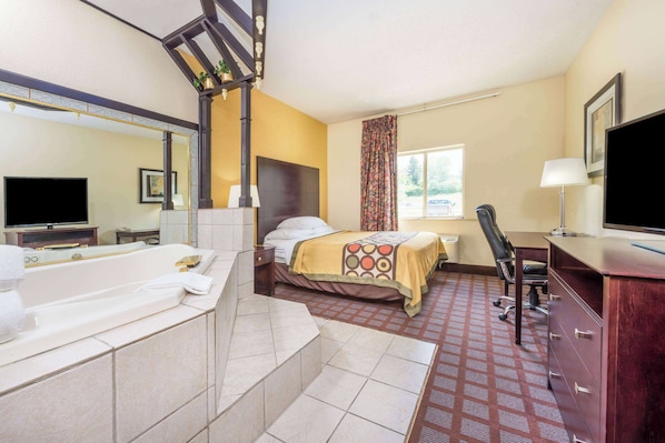 Suite studio, 1 grand lit, non-fumeur | Bureau, rideaux d’obscurcissement, fer et planche à repasser