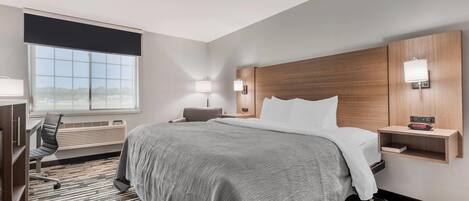 Standard Room, 1 King Bed, Non Smoking | Down comforters, desk, laptop workspace, blackout drapes