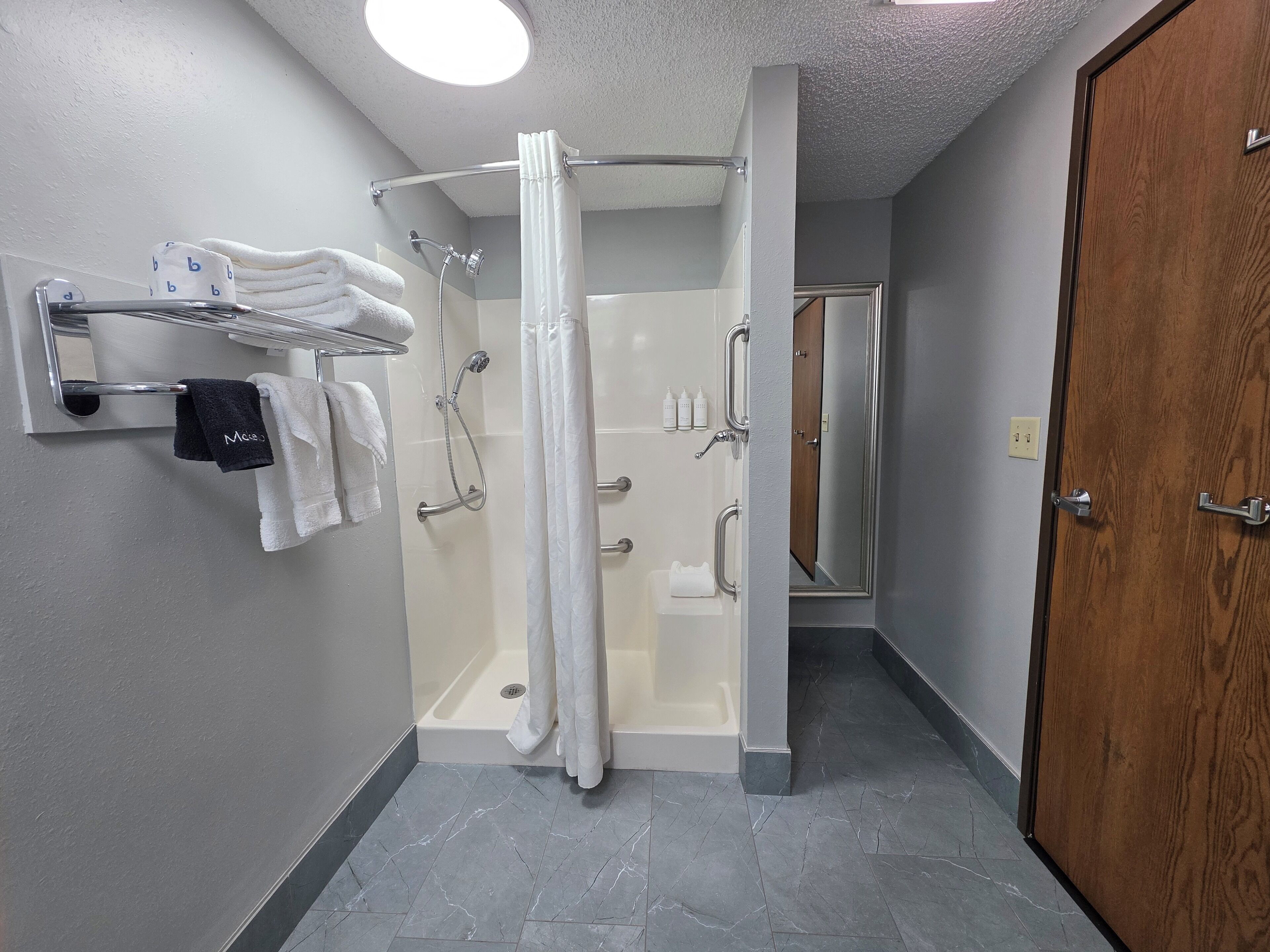 Camera, 1 letto queen, accessibile ai disabili, non fumatori | Bagno | Set di cortesia gratuito, asciugacapelli, asciugamani