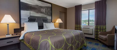 Pillowtop beds, desk, laptop workspace, blackout drapes