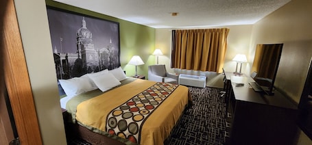 Individually decorated, individually furnished, laptop workspace. Super 8 by Wyndham Dyersville near Field of Dreams