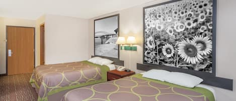 Double Room, 2 Double Beds | In-room safe, individually decorated, individually furnished, desk