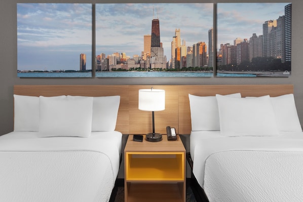 Kamar, 2 Tempat Tidur Double, Bebas Asap Rokok | Setrika/meja setrika, tempat tidur lipat/tambahan, dan Wi-Fi gratis