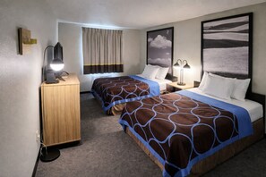 Room, 2 Queen Beds, Non Smoking | Premium bedding, pillowtop beds, desk, iron/ironing board - Super 8 by Wyndham Lewiston (Lewiston)