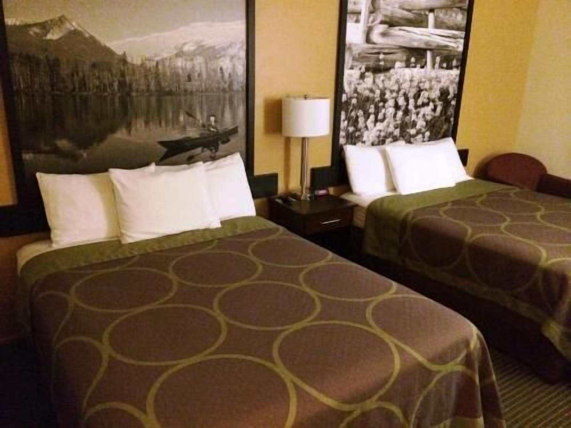 Desk, laptop workspace, blackout curtains, travel cot