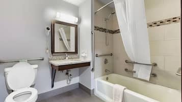 Room, 1 Queen Bed, Accessible, Non Smoking (Mobility Bathtub w/Grab Bars) | Bathroom