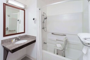 Room, 1 Queen Bed, Accessible, Non Smoking (Mobility) | Accessible bathroom - Super 8 by Wyndham Romeoville Bolingbrook (Romeoville)