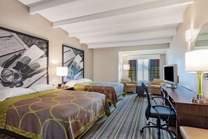 Room, 2 Queen Beds, Non Smoking (Mobility/Hearing, roll-in shower) | Pillow-top beds, desk, iron/ironing board, free WiFi - Super 8 by Wyndham Melbourne (Melbourne)