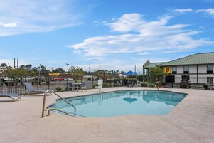 Seasonal outdoor pool, open 8 AM to 10 PM, sun loungers