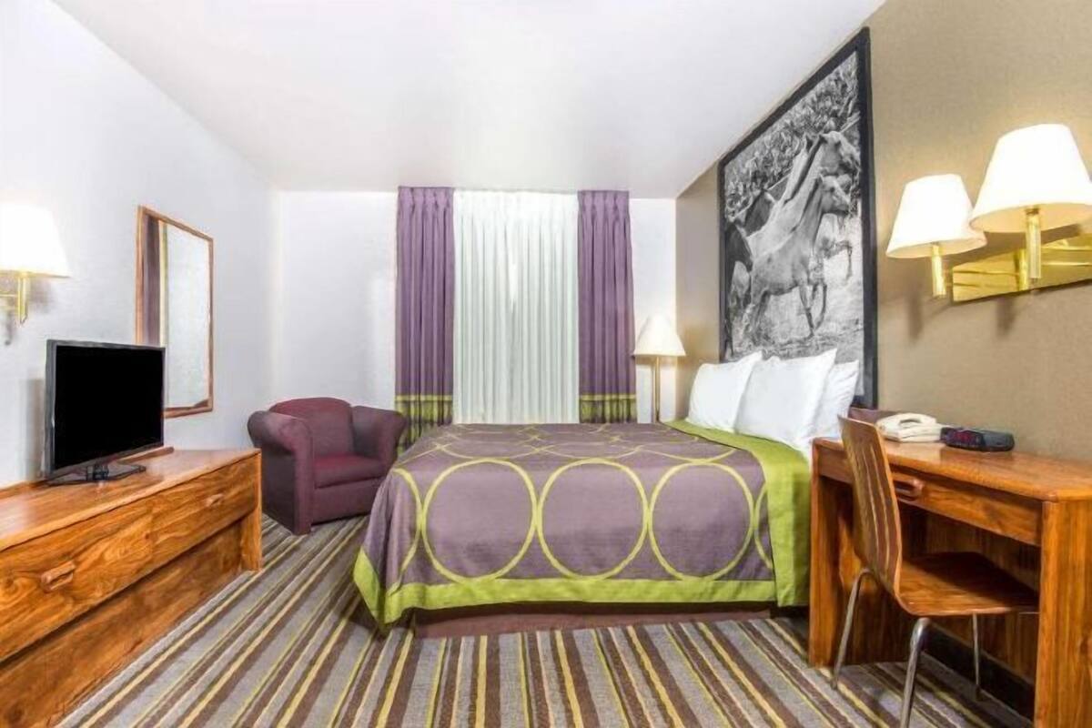 Desk, blackout curtains, iron/ironing board, free cots/infant beds