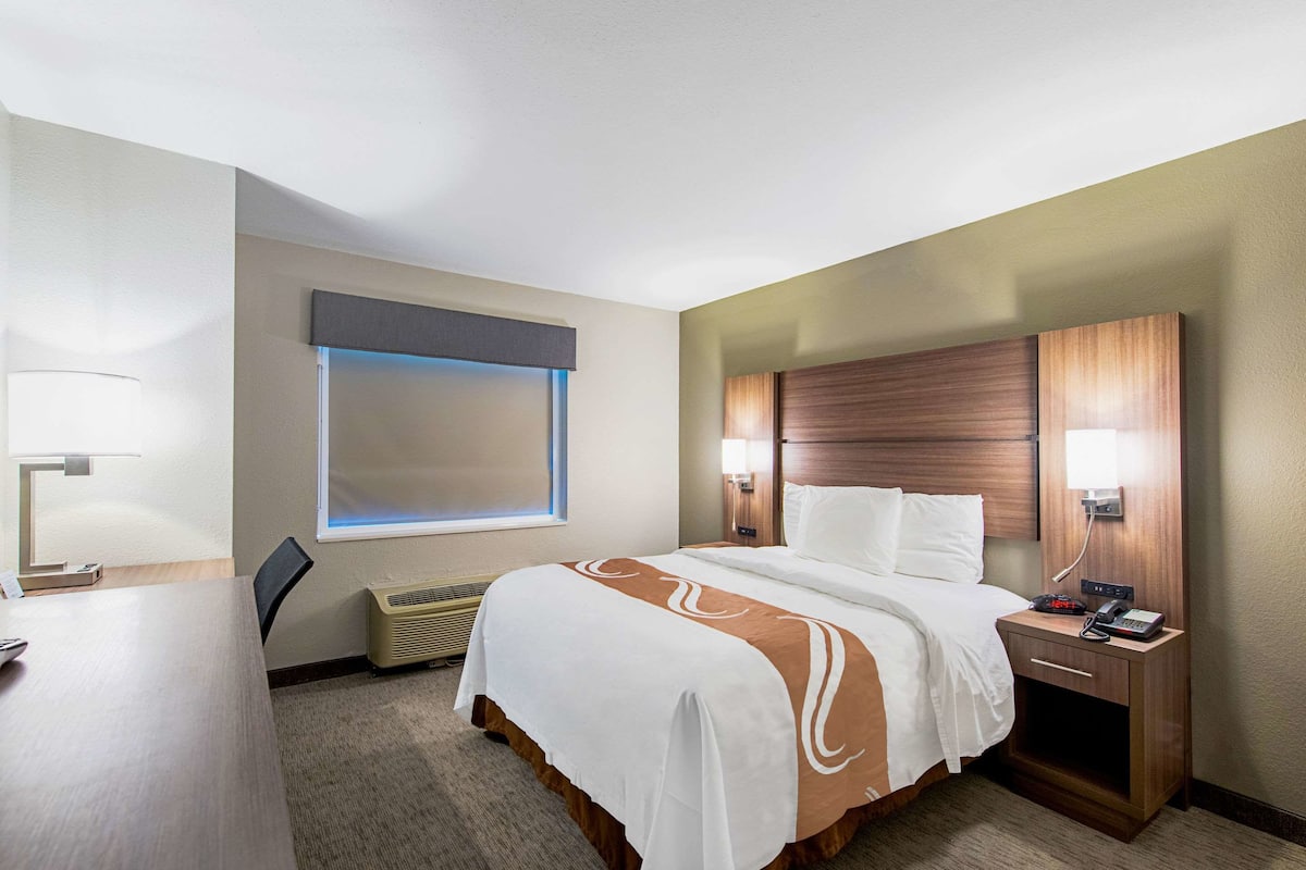 Room, 1 Queen Bed, Accessible, Non Smoking (Roll-In Shower) | Individually decorated, individually furnished, desk, blackout drapes