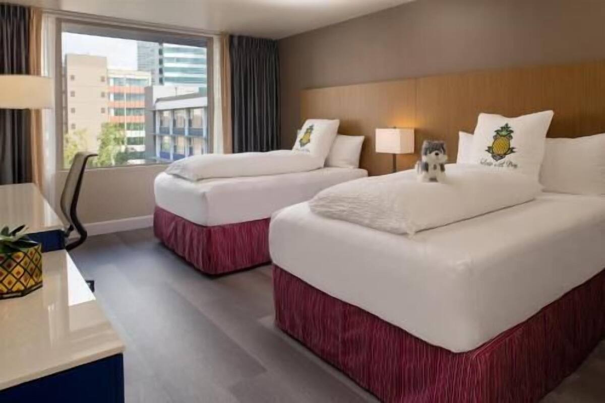 Premium bedding, down comforters, pillowtop beds, in-room safe