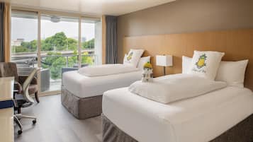 Room, 2 Double Beds, Balcony (Cityscape) | Premium bedding, down comforters, pillowtop beds, in-room safe