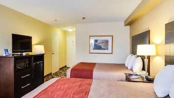 Blackout drapes, iron/ironing board, rollaway beds, free WiFi