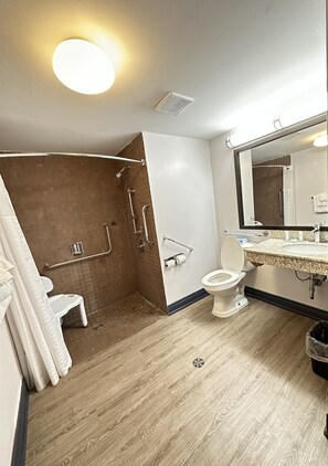 Room, 1 King Bed, Accessible, Non Smoking (Roll-in Shower) | Bathroom