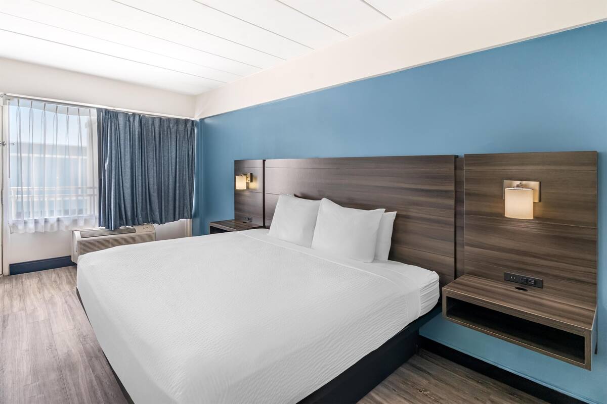 Standard Room, 1 King Bed, Non Smoking, Refrigerator & Microwave | In-room safe, laptop workspace, blackout curtains, iron/ironing board