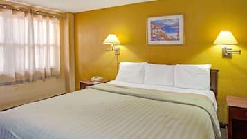 Escritorio, wifi gratis, ropa de cama y despertador