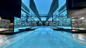 Indoor pool, pool loungers