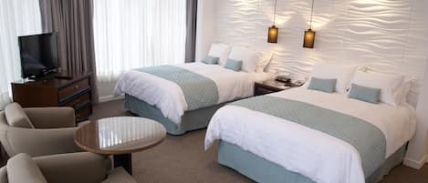 Down duvets, minibar, in-room safe, desk