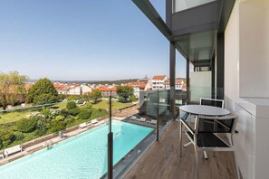 Deluxe Double Room, Terrace | Minibar, desk, laptop workspace, blackout drapes