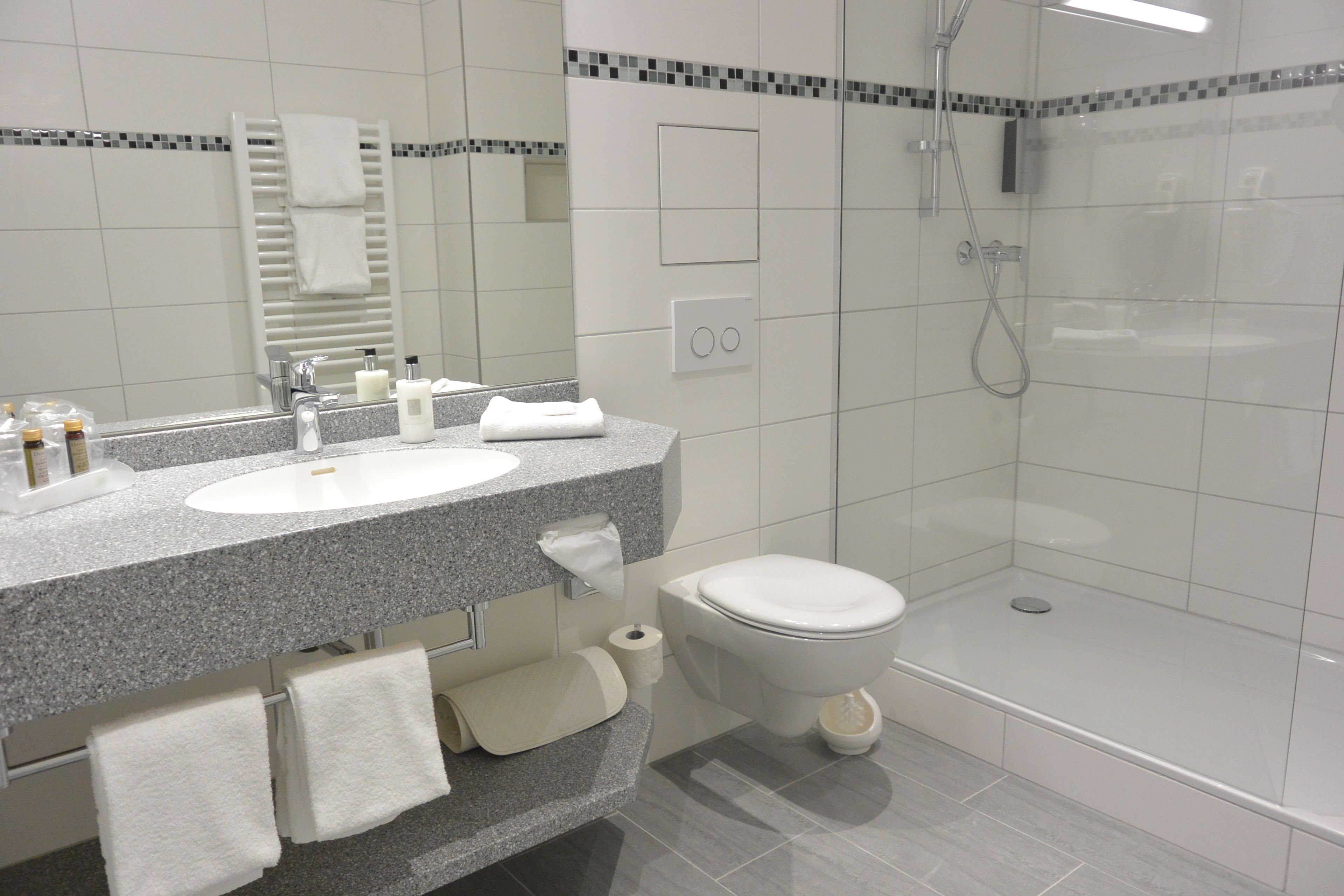 free toiletries, hair dryer, towels, soap