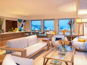 Breakfast, lunch, dinner served; international cuisine, beach views