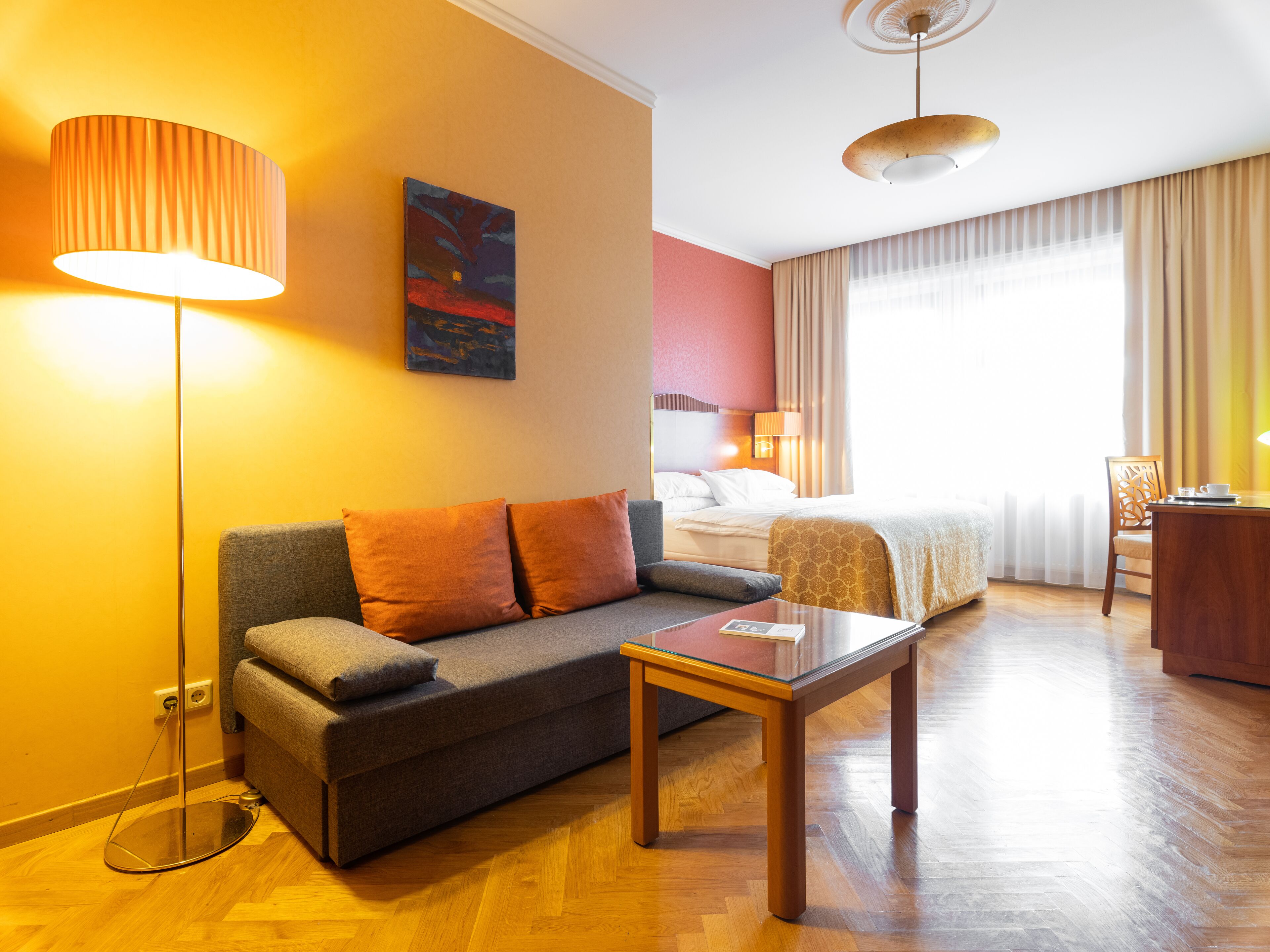 deluxe room (wiener elégance) | living area | 55-inch led tv with premium tv channels, tv